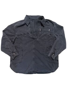 Vintage Men's Denim Black Workwear Long Sleeve Grunge Shirt - L